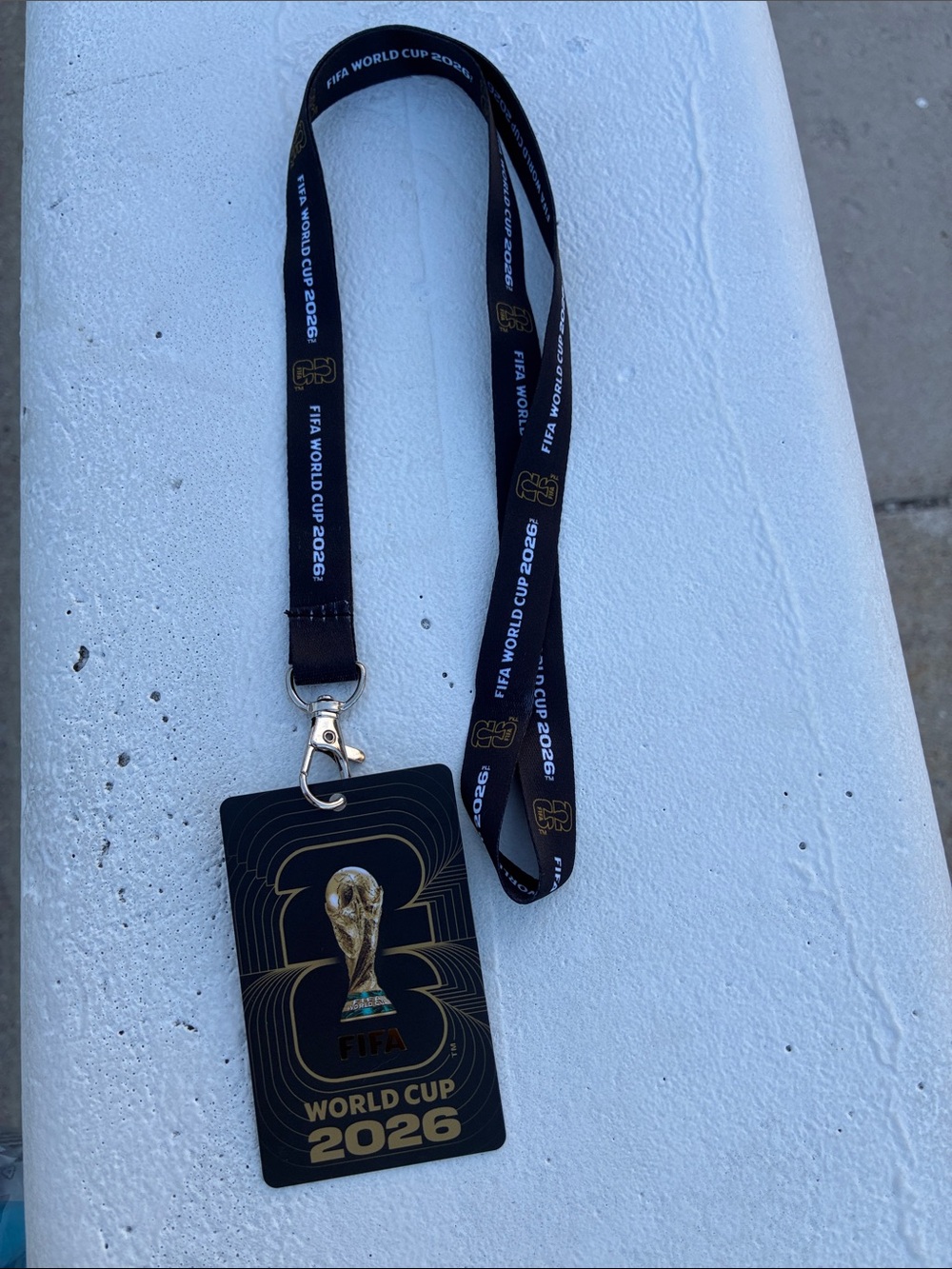 New FiFA World Cup 2026 badge and lanyard